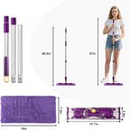 ITTAR 16" Dust Mop for Floor Cleaning, Flat Mop with Stainless Steel Long Handle, 5 Reusable Wahshable Mop Pads, Microfiber Mops for Hardwood, Laminate, Tile Cleaning