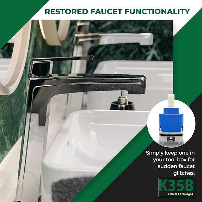 Kerox K40B 40mm Faucet Cartridge - Ceramic Mixing Single-Lever Cartridge, Bathroom Sink Faucets & Parts for Home Plumbing Repair and Improvement, fits La Torre & American Standard Faucets