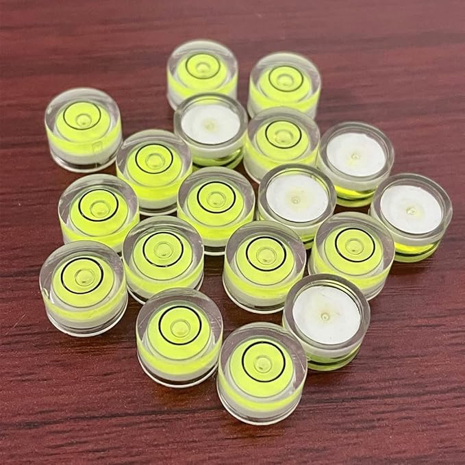 10Pcs Bubble Spirit Levels Mini Circular Bullseye Bubble Level Small Round Spirit Level Measuring Layout Tools (10x6mm, Non-Adhesive)