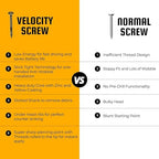 Velocity Interior 1 1/2 Inch Wood Screws DIY Pack (Size #8, 100 Pcs) – Zinc and Yellow Coating, Stick-Tight Technology, Screw for Wood Working with PSD ACR Driver Bit