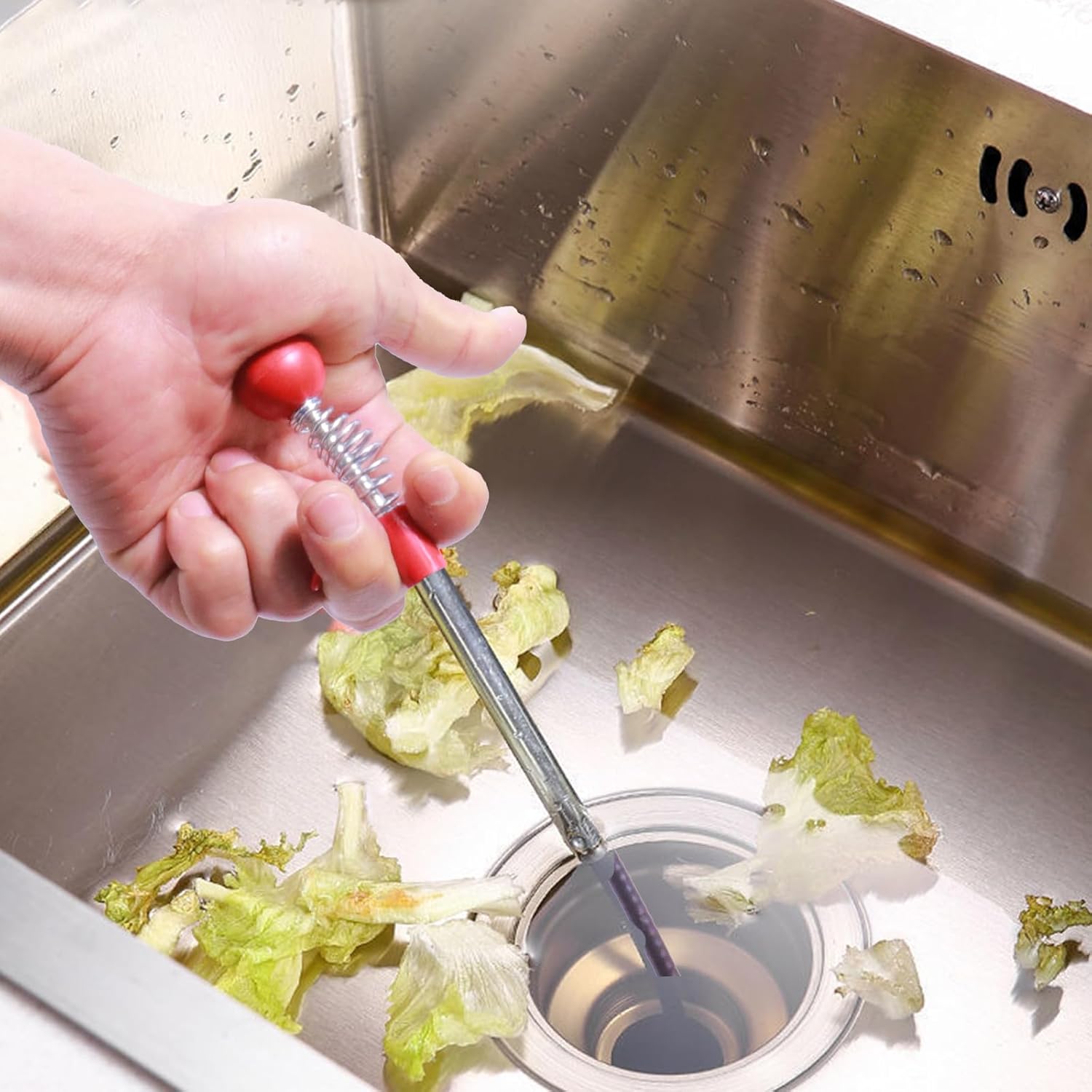 61 Inch Drain Snake, Hair Drain Clog Remover- Flexible Gutter Cleaning Tools for Home Sink, Bathroom Tub,Drain, Toilet, Tight Spaces