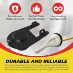 Qualihome Front Mount Brushed Nickel Toilet Handle Replacement Kit with 2 Inch Universal Toilet Flapper Replacement Kit and Stainless Steel Toilet Flapper Chain