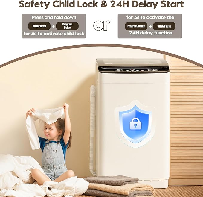 Auertech Portable Washer and Dryer Combo Set, 28 lbs Fully Automatic Washing Machine, 1.5 CuFt Portable Dryers, Compact Washer and Dryer for Apartment, RV, Dorm