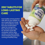 Drain Pan Tabs - 200 Tablets, AC Drain Line Cleaner, Fast-Acting Treatment for HVAC, Window Units, Mini-Splits, Dehumidifiers, Refrigerators - Lasts Up to 4 Weeks, No Residue, Water-Soluble