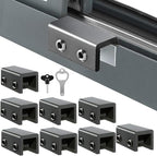Sliding Window Locks (8 Sets), Security Window Locks with Keys, Adjustable Aluminum Sliding Window Stops, Easy Installation Without Drilling, for Vertical and Horizontal Sliding Windows