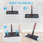 Mop Replacement Pads for Ocedar H2prO Flat Mop, 4 Pack Mop Refills for O-Cedar H2pro Flat Mop, Machine Washable Reusable Microfiber Mop Heads Replacements for Ocedar H2 Pro Mop