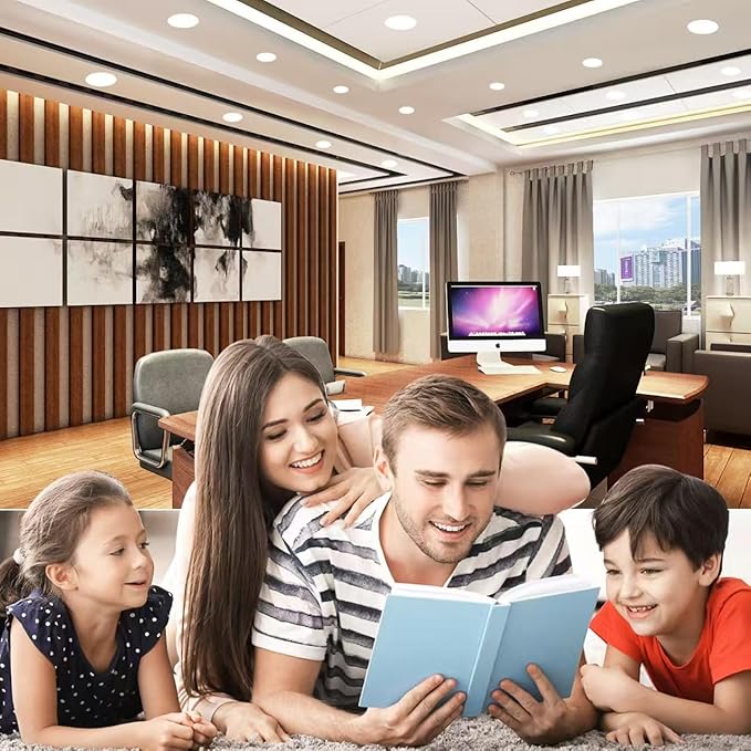 8 Inch LED Recessed Light,18W 6000k Daylight,No Dimmable,6Pack Ultra Thin LED Recessed Lighting with Junction Box. 8" Recessed Ceiling Wafer Canless Fixtures .Slim Can-Killer Lights,CRl90+