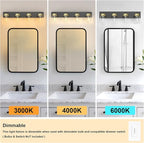 IZORRO Bathroom Vanity Light Fixture, 4-Light 27.5 Inch Black and Gold Bathroom Light Fixtures Over Mirror, with Clear Glass Shade, Modern Farmhouse Vanity Lights, Rustic Restroom Lighting Fixtures