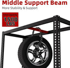 2 Packs 35.5" W x 16" D x 71" H Adjustable Garage Storage Shelves - 5-Shelf Heavy Duty Shelving Unit, Metal Utility Storage Organizer Racks for Warehouse Pantry Closet Kitchen, Black