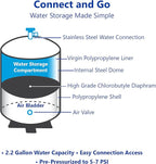 3 Gallon RO Expansion Tank – Compact Reverse Osmosis Water Storage Pressure Tank with Free Tank Ball Valve