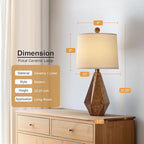 PoKat 20.25" Farmhouse Table Lamps Set of 2 for Night Stands, Vintage Bedroom Lamps for Bedroom Living Room, Retro Bedside Lamps for End Table, Suitable for Small Place, Retro Sweep Gold