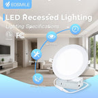 16 Pack 4 Inch 750LM Brightness, 5CCT Ultra-Thin LED Recessed Ceiling Light with Junction Box, Dimmable Canless Wafer Downlight, 9W, 120V,ETL FCC