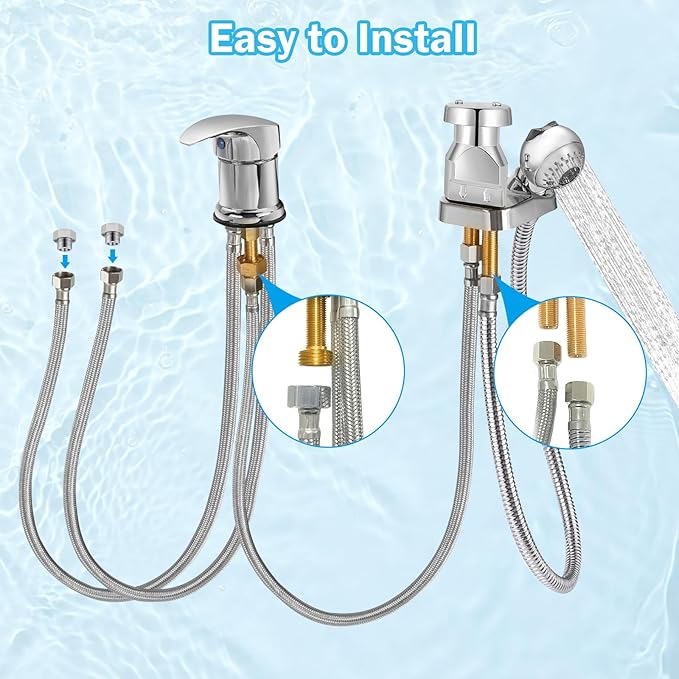 ZILAMPU Salon Shampoo Bowl Sink Faucet Vacuum Breaker Replacement Kit Hair Salon Waterproof Faucet with Shampoo Bowl Hose and Sprayer Replacement Parts for Shampoo Bed Basin for Backwash Barber Chair