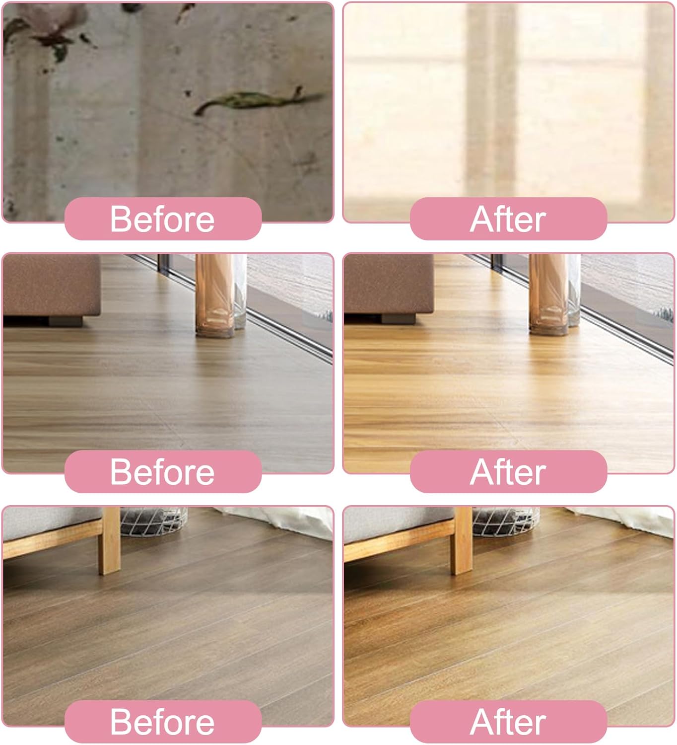 Floor Cleaning Tablets Sheets, Method Hardwood Floor Cleaner and Polish Pack of 300, Concentrate Mild Scent For RV Wall Tiles, Hardwood, Laminate Floor, Pink