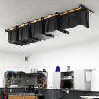 Ultrawall Overhead Garage Storage Rack, Heavy Duty Ceiling Storage Rack, 26 Inch Adjustable Ceiling Bin Storage System, 6 Sets for 5 Bins