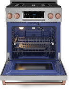 Gordon Ramsay by THOR Kitchen 30 Inch Professional Liquid Propane Range with Tilt Panel Touch Control in Stainless Steel/Rose Gold