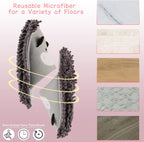 Cartoon Dog Mop Slippers Microfiber Clean Dusting Slippers Detachable Mopping Shoes for Office Home Room (Gray)