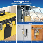 HOX Solid Brass Keyed Different Padlock with 1-9/16-Inch Wide Body, Brass Cylinder - for Hasp Latch, Sheds, Fences, Storage Locker, 12-Pack