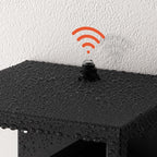 mirrea 14" Dusk to Dawn Outdoor Wall Sconce 1 Light in Cylinder Glass Shade and Matte Black Rectangular Metal Frame Waterproof Porch Light Patio Light Pack of 2