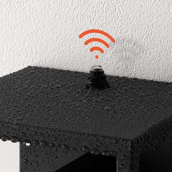 mirrea 14" Dusk to Dawn Outdoor Wall Sconce 1 Light in Cylinder Glass Shade and Matte Black Rectangular Metal Frame Waterproof Porch Light Patio Light Pack of 2