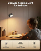 LED Wall Mounted Lights, Rechargeable Wall Sconces with Remote & Touch Control, 3 Color Temperatures 360° Rotation Dimmable Cordless Wall Light for Bedroom Study Reading Bedside (Black, 3 Pack)