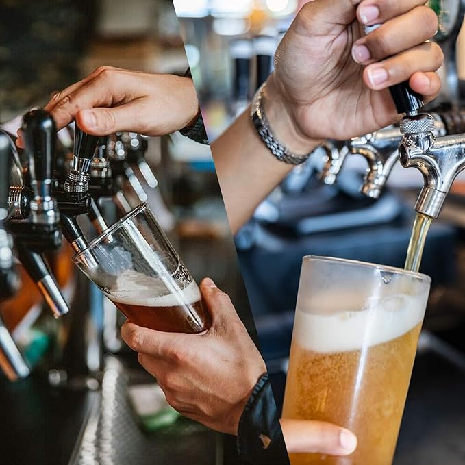 Wadoy Beer Keg Cleaning Kit, Draft Line Shank Replacement Parts, ID 3/16" OD 7/16" Hose 5ft With 1/4'' Keg Coupler Barb, Self-Closing Tap Faucet for Kegerator