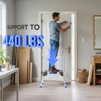 Folding Step Stool for Adults, Aluminum Work Platform Adjustable Height, Lightweight and Durable Portable Outdoor Aluminum Step Stool Foldable, Maximum Load Capacity of 440 Pounds.