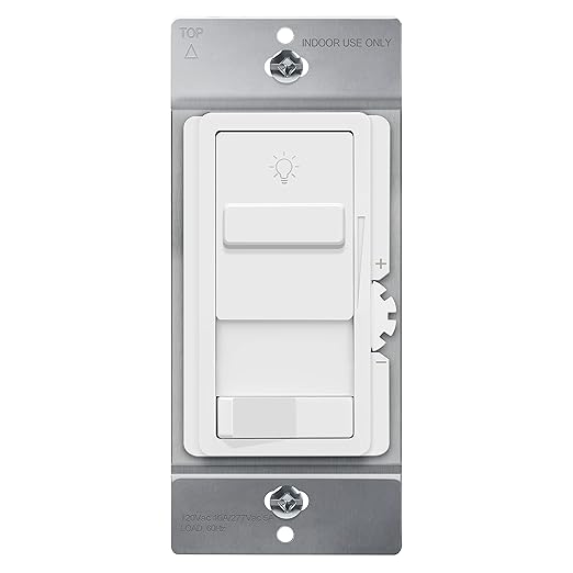TOPGREENER Kalide 0-10V Dimmer Light Switch, LED Dimmer Switch, Low Voltage Dimmer, 3-Way or Single Pole, 120VAC 60Hz, 120VAC 10A/ 277VAC 5A LED, TGSDS-010-W, White