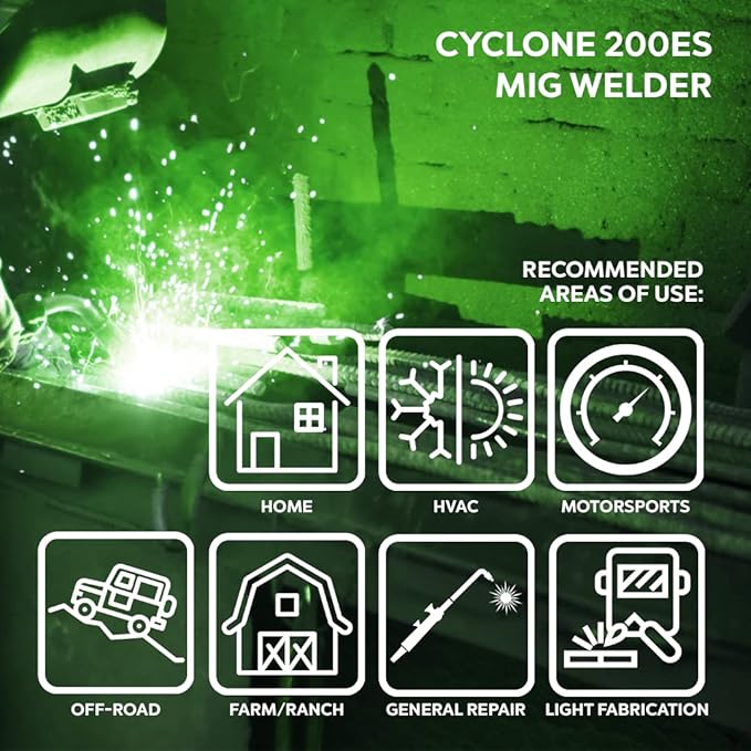 Everlast Cyclone 200ES MIG Welder - 180 Amp, Dual Voltage 110/220V, IGBT Inverter, MIG & Stick Capability