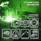Everlast Cyclone 200ES MIG Welder - 180 Amp, Dual Voltage 110/220V, IGBT Inverter, MIG & Stick Capability