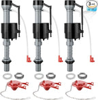 Saillong 3 Sets Toilet Float Replacement Kit, Universal Toilet Flusher Replacement Kit and 2 Inch Flapper Replacement, High-Performance Tank Water Control and Fill Valve