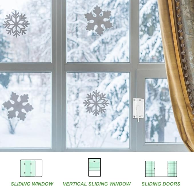 6 Pack Window Sash Locks, Cam Action Window Locks for Double Hung Window Latches Replacement, White Sliding Window Parts and Hardware Latch Lock for Vertical and Horizontal Sliding Windows