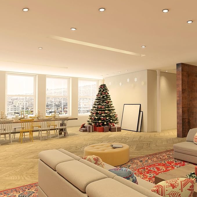 2 Inch LED Downlight, Recessed Lighting Dimmable Ceiling Light, 3W, 2700K Ultra Warm White, CRI80 with LED Driver(35W Halogen Equivalent), Black 1 Pack