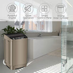 17.7 lbs Full Automatic Washing Machine with LED Display Compact Washing Machine with Drain Dump, 10 Wash Programs and 8 Water Levels Ideal for Dorms, Apartments, RV, Gold, KB03 GOLD6-3