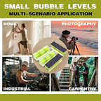 4Pcs Magnetic High Precision Small Bubble Level 52x20x15mm Three Line Horizontal Mini Spirit Level for Picture Hanging 3D Printer RV Camping & Carpentry