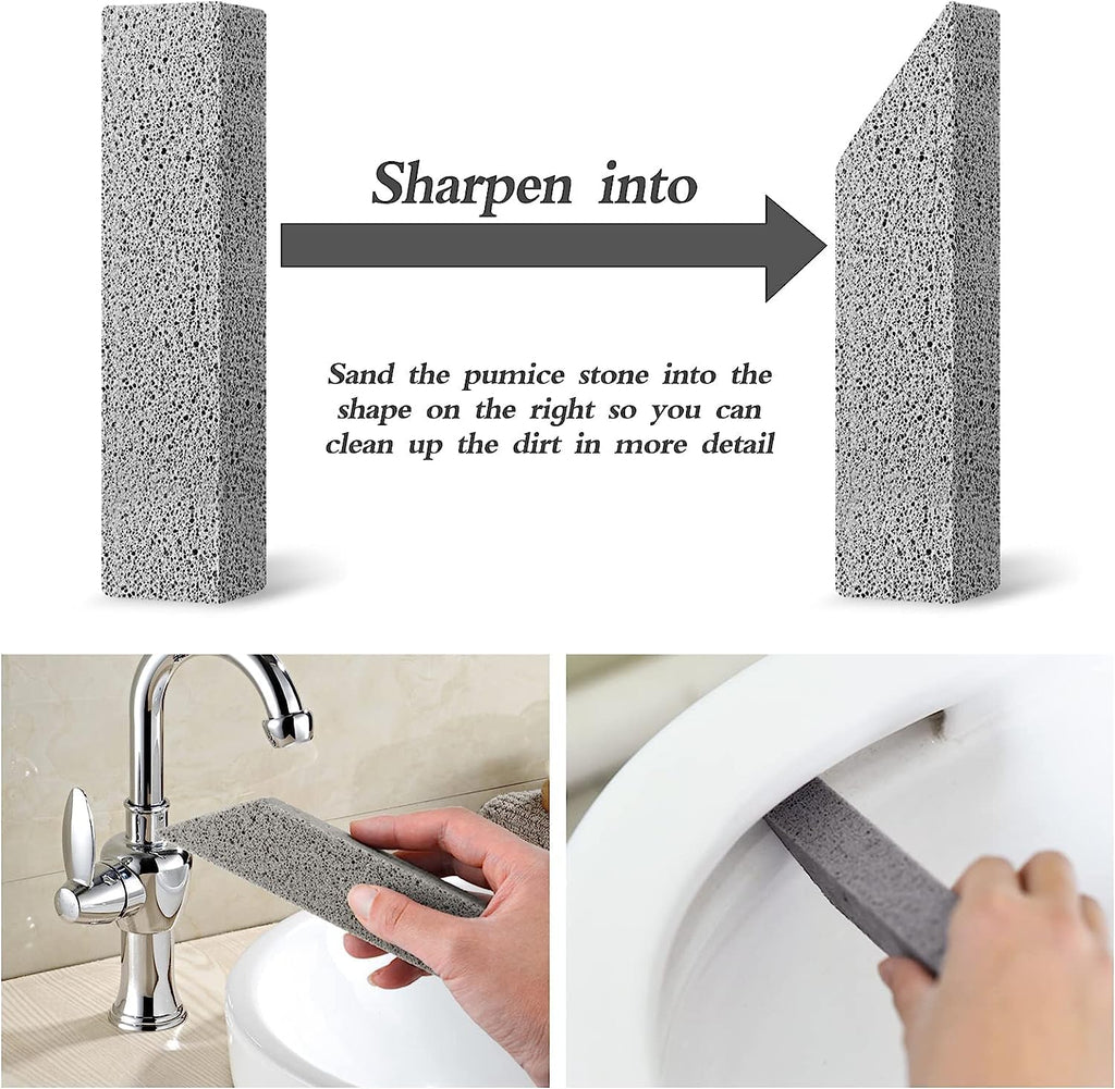 12Pack Pumice Stone for Toilet Cleaning Bowl Stick,Powerfully Cleans Hard Water Rings, Calcium Buildup & Stains, Suitable for Cleaning Toilet, Bathtubs, Kitchen Sink, Grill