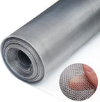 304 Stainless Steel Woven Wire Mesh 39.4in x 98ft Metal Window Screen Mesh Roll Security Mesh Roll for Door Screen/Patio Screen/Cabinets Mesh 20 Mesh 0.15mm Wire Dia (Silver, 39.4inch x 98 Feet)