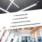 DYSMIO F15T8-DL 15 Watt T8 Straight Tube, Medium Bi-Pin Base, 6500K - Daylight - Pack of 4