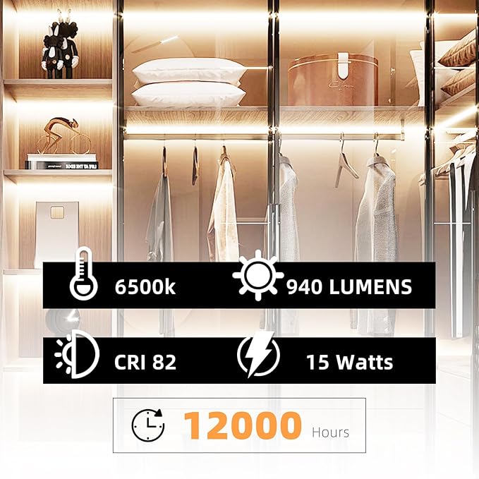 2 Pack 15W 18 Inch T8 6500K Fluorescent Linear Tube Bulb F15T8/WW G13 Base