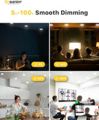 Ensenior 12 Pack 4 Inch LED Recessed Light, Dimmable, 3000K-5000K 3CCT, 750LM High Brightness, 9W 120V, 3 Pin, ERL-9X-ETL, Damp Rated, Ultra-Thin Canless Wafer Ceiling Light - ETL & FCC & IC