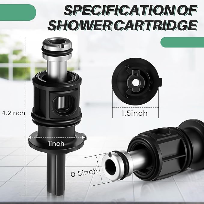Dreyoo 1 Pack Compatible with 9742920 S742920 Pull and Turn Tub Shower Cartridge, Compatible with Pfister Avante Series Lavatory, Tub Faucet, Shower Valve Cartridge Replacement Part (Metal Stem)