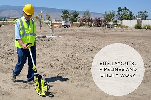 Calculated Industries #6575 DigiRoller Plus III 12.5 Inch Estimators Electronic Distance Measuring Wheel with Large Backlit Digital Display; Measure in Feet, Inches, Meters, Yards; FREE Carrying Pack