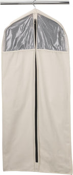 Household Essentials 3392-1 Cedarline Collection Hanging Garment Bag | Dress and Suit Protector | Natural Cotton Canvas,Off-White
