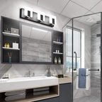 Aipsun 3 Lights Modern Black Vanity Light Up and Down Black LED Vanity Light Fixtures Bathroom Wall Light Over Mirror 6000K