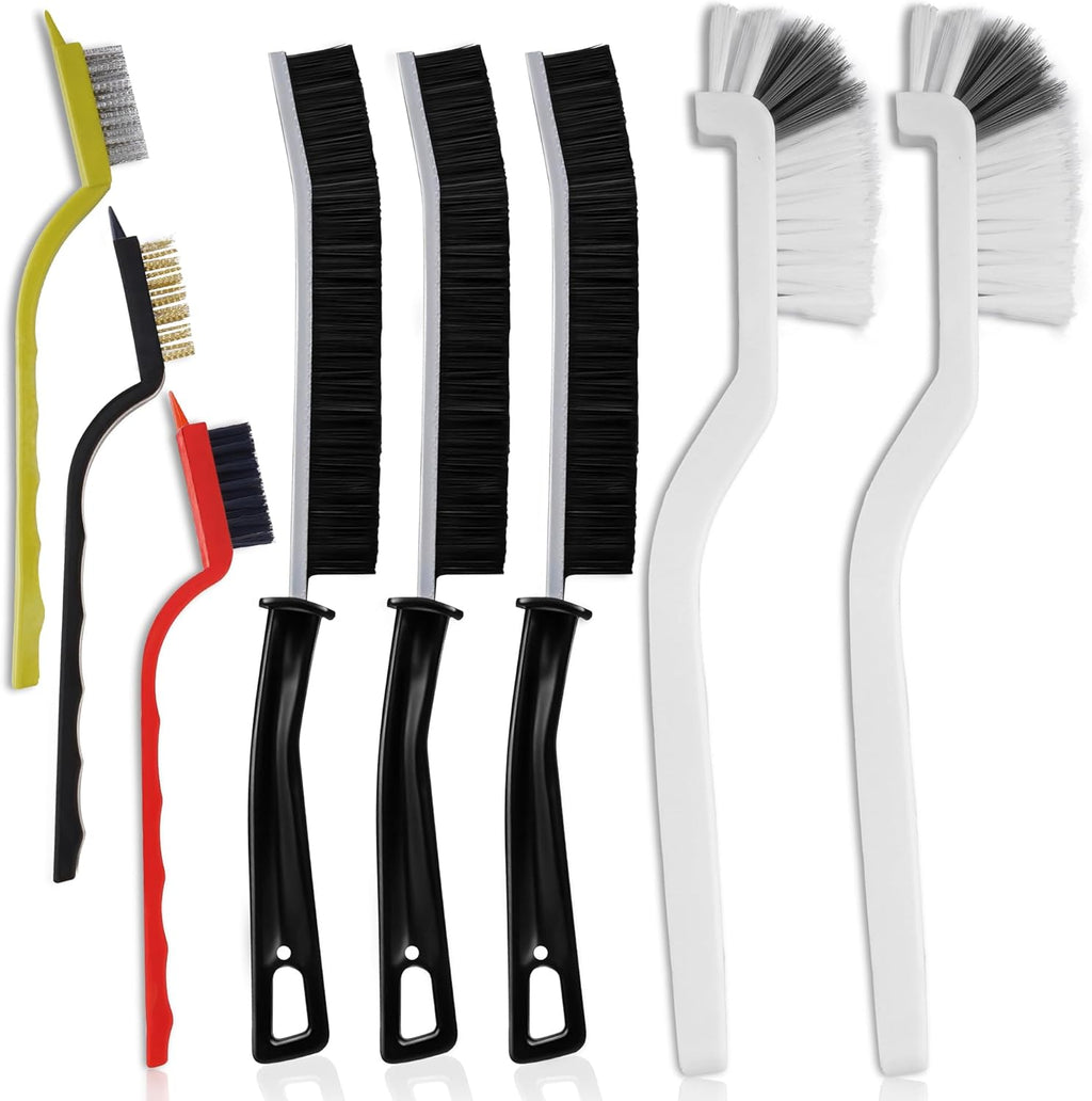 8 Pcs Crevice Cleaning Brush Set – Hard Bristle Cleaning Tools for Grout, Gaps & Narrow Spaces – Multi-Purpose Grout Brush, for Cleaning Bathroom, Shower, Window Tracks, Kitchen