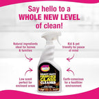 Quick N Brite Fireplace Glass Cleaner 24oz, with Sponge and Microfiber Towel