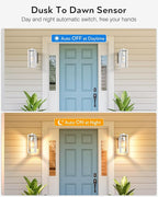 VIANIS White Outdoor Lighting Fixtures, Dusk to Dawn Outdoor Lighting, Exterior Light Fixture Wall Mount for House, Anti-Rust Aluminium Porch Lights Outdoor for Patio, Entryway
