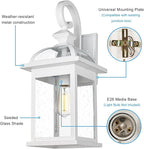 Darkaway Outdoor Lights Fixtures Wall Mount, Large 22inch Outdoor Wall Sconce Lights with Seeded Glass Waterproof Outside Exterior Lights Fixture for House Front Porch Patio （Large, White）