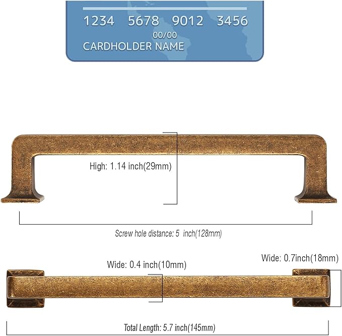 6 Pack Antique Brass Cabinet Pulls 5 Inch Kitchen Cabinet Handles Vintage Drawer Pulls Kitchen Handles for Cabinets Retro Dresser Pulls Drawer Handle