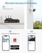 ZOSI 1080p H.265+ Security Camera System for Home, 5MP Lite 8 Channel CCTV DVR and 8 x 1080p Weatherproof Bullet Cameras Outdoor Indoor with 120ft Night Vision and 105°Wide Angle (No HDD Included)